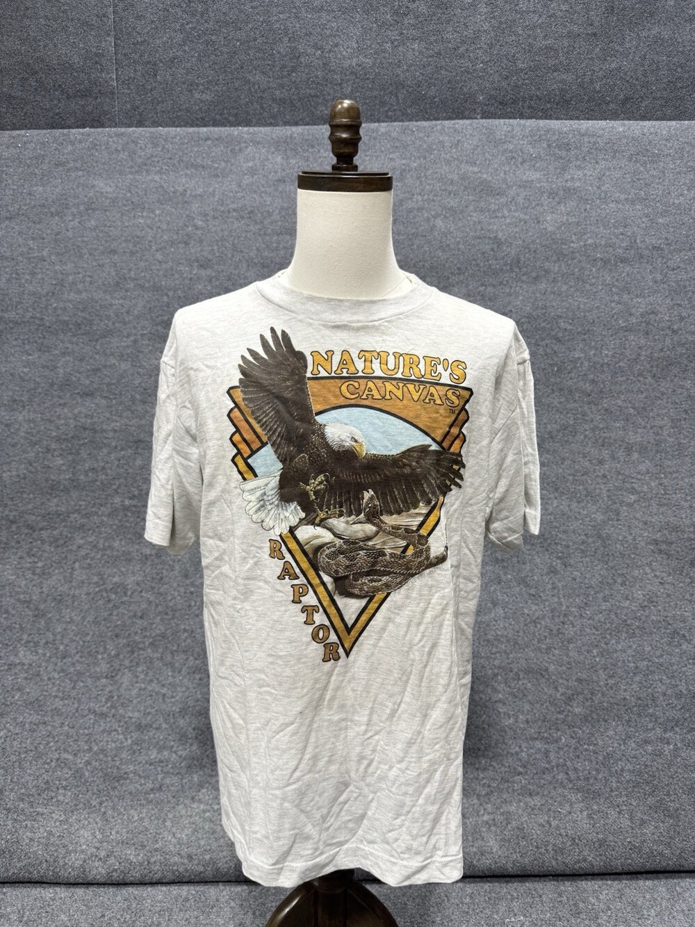 Natures Canvas Raptor Eagle Snake Graphic T Shirt Mens Large Wildlife USA